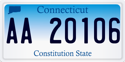 CT license plate AA20106