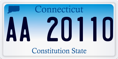 CT license plate AA20110