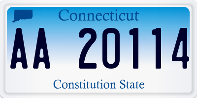 CT license plate AA20114