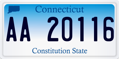 CT license plate AA20116