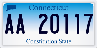 CT license plate AA20117