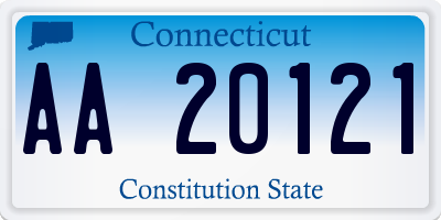 CT license plate AA20121