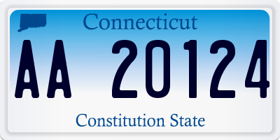 CT license plate AA20124