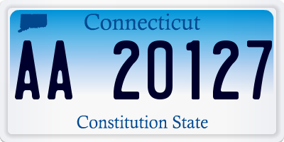 CT license plate AA20127