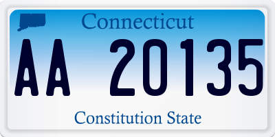 CT license plate AA20135