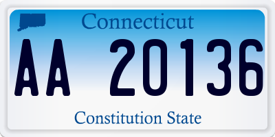 CT license plate AA20136