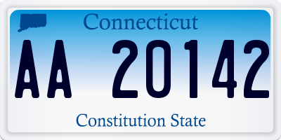 CT license plate AA20142