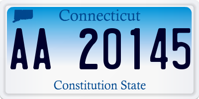 CT license plate AA20145