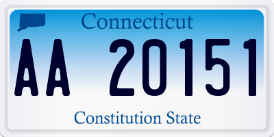 CT license plate AA20151