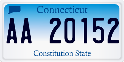 CT license plate AA20152