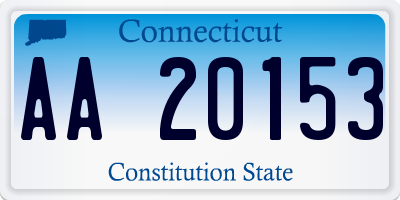 CT license plate AA20153