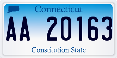 CT license plate AA20163