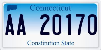 CT license plate AA20170