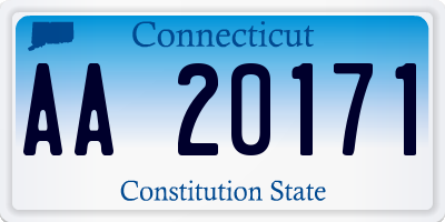 CT license plate AA20171