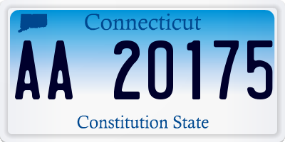 CT license plate AA20175