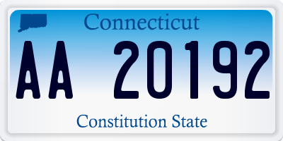 CT license plate AA20192