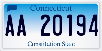 CT license plate AA20194