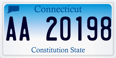 CT license plate AA20198