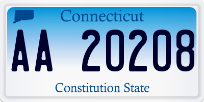 CT license plate AA20208