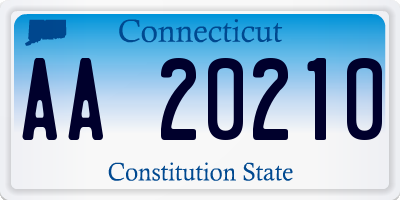 CT license plate AA20210