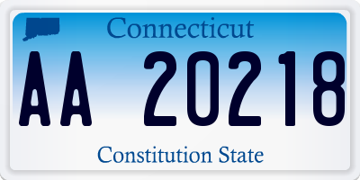 CT license plate AA20218