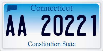 CT license plate AA20221