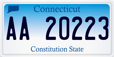 CT license plate AA20223