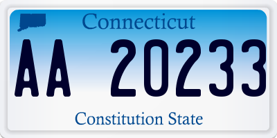 CT license plate AA20233