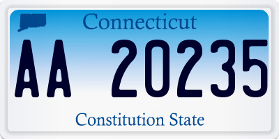 CT license plate AA20235