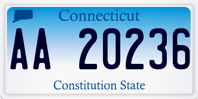 CT license plate AA20236