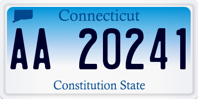 CT license plate AA20241