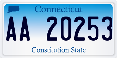 CT license plate AA20253