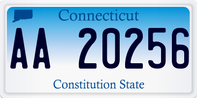 CT license plate AA20256