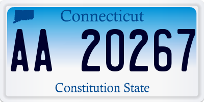 CT license plate AA20267