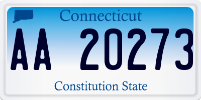 CT license plate AA20273