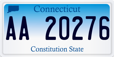 CT license plate AA20276