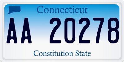 CT license plate AA20278