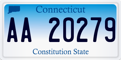 CT license plate AA20279