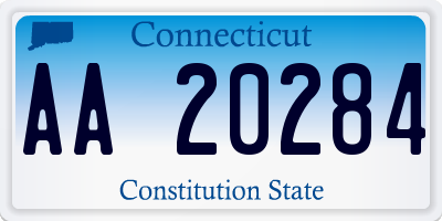 CT license plate AA20284