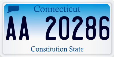 CT license plate AA20286