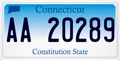 CT license plate AA20289