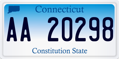 CT license plate AA20298