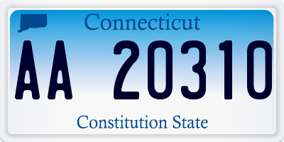 CT license plate AA20310