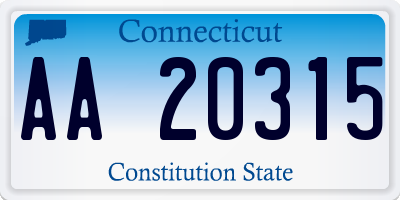 CT license plate AA20315