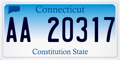 CT license plate AA20317