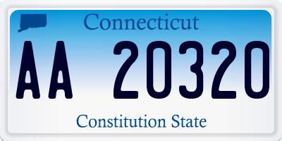 CT license plate AA20320