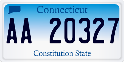 CT license plate AA20327