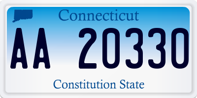 CT license plate AA20330