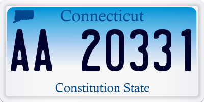 CT license plate AA20331