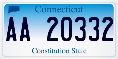 CT license plate AA20332